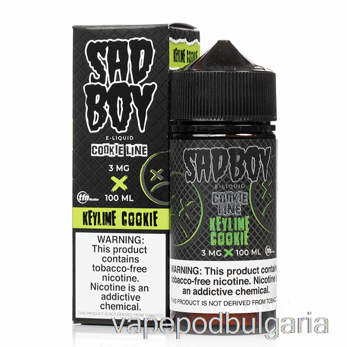 Vape 10000 Дръпки Keylime Cookie - Sadboy - 100ml 0mg